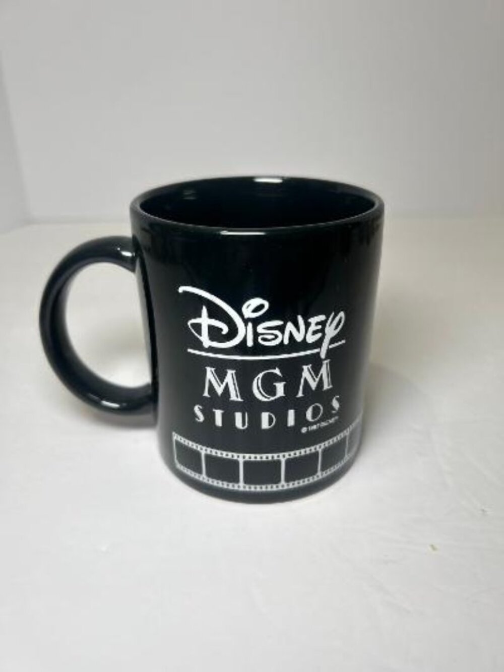 Disney MGM Studios Mickey Mouse Ceramic Coffee Mug Cup Vintage 1987 Black/White